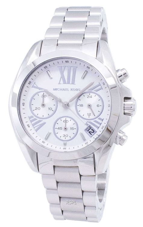 michael kors oversized silver women's watches|Michael Kors chronograph watch silver.